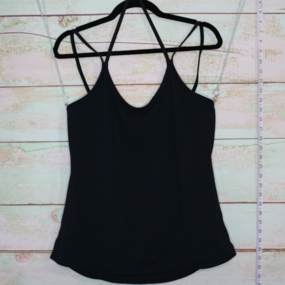 Black Strappy Scoop Back Fabletics Workout Tank